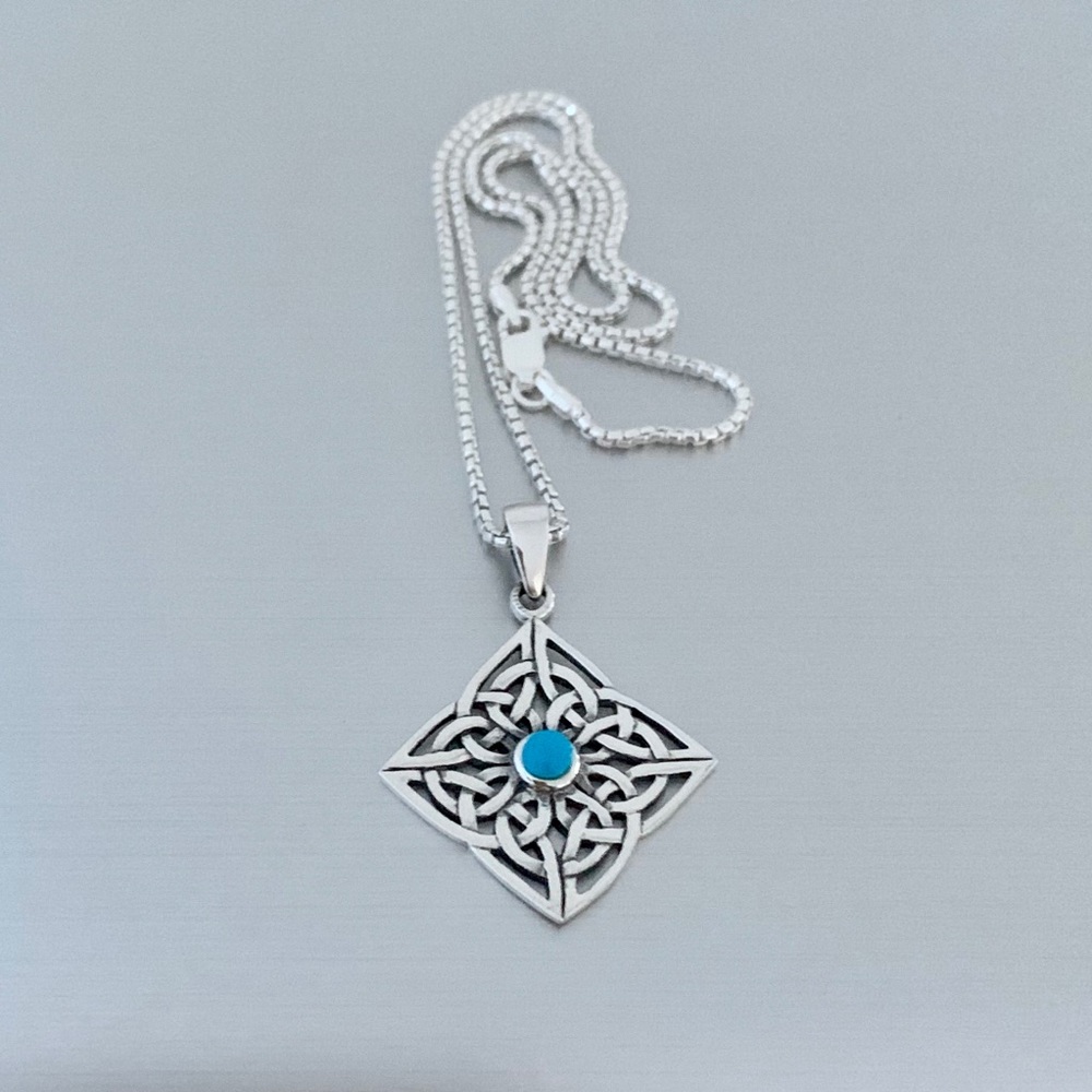 Sterling Silver Celtic Necklace, Silver Necklace View 4